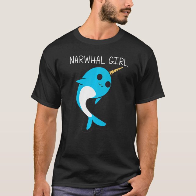 Camiseta Cute Narwhal For Girls Kids Narwhale Narwhal Tusk (Frente)