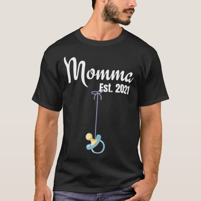 Camiseta Cute New Momma Pregnancy announcement Mom Boy Moth (Frente)