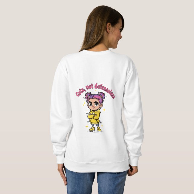 Camiseta Cute, Not Defenseless Women's Hoodie (Parte Traseira Completa)