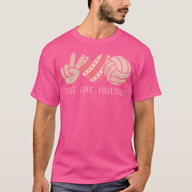 Camiseta Cute ns Volley Girls Player Peace Love Volleyball  (Frente)