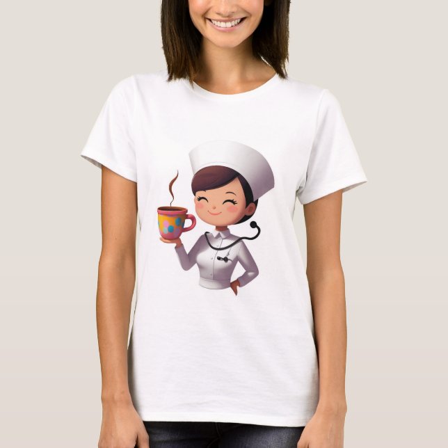 Camiseta Cute Nurse Coffee Lover Tee (Frente)