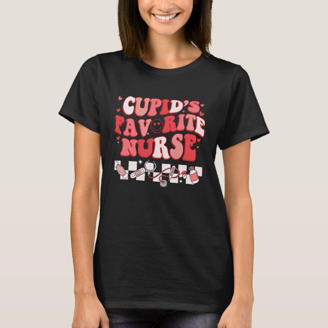 Camiseta Cute Nurse Cupid's Favorite Nurse Valentine's Day (Frente)