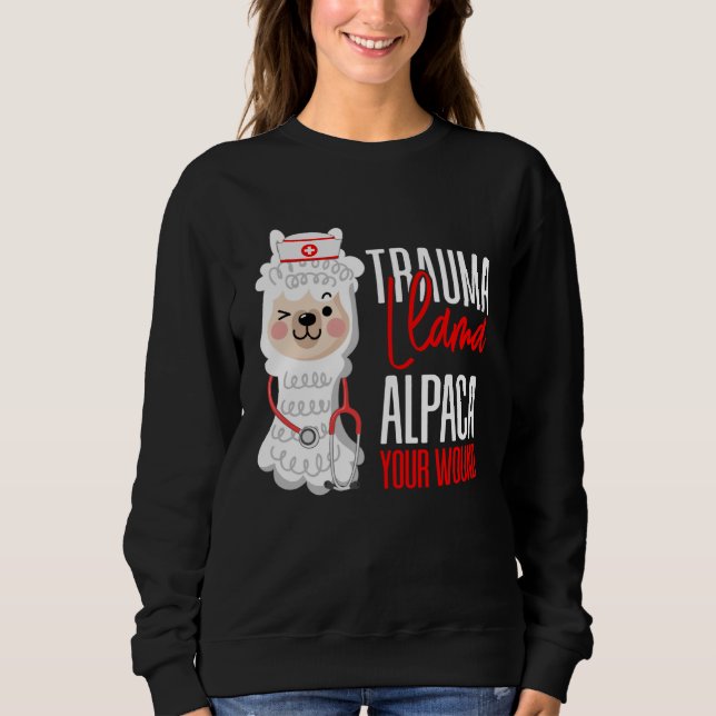Camiseta Cute Nurse Paramedic EMT  Alpaca Your Wound Trauma (Frente)