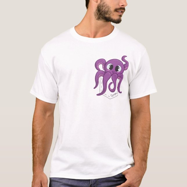 Camiseta Cute Octopus Pocket Light (Frente)