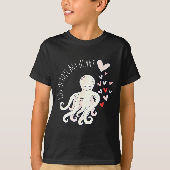 Camiseta Cute Octopus, You Octo My Heart, Valentine  (Frente)