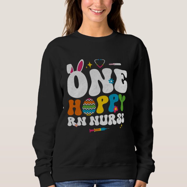 Camiseta Cute One Hoppy RN Nurse Bunny Easter Day Egg Bunny (Frente)