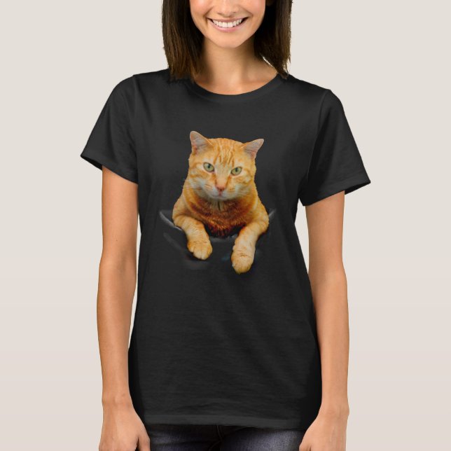 Camiseta Cute Orange Cat in Pocket  Cat (Frente)