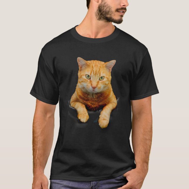Camiseta Cute Orange Cat in Pocket  Cat (Frente)