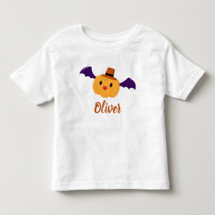 Camiseta Cute Orange Pumpkin Nome Personalizado Halloween
