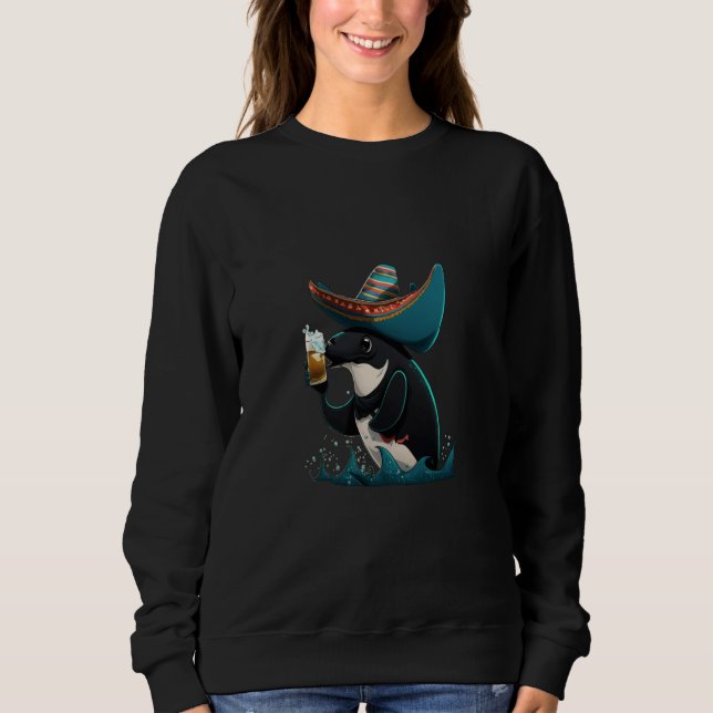 Camiseta Cute Orca Animal Orca Drinking Beer  1 (Frente)