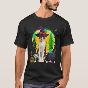 Camiseta Cute Oriental Shorthair Witch Pumpkin Halloween Ca