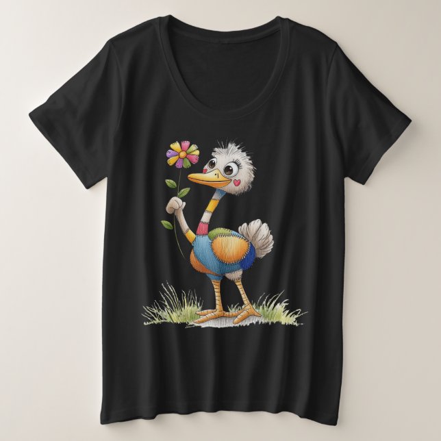 Camiseta Cute Ostrich (Frente do Design)