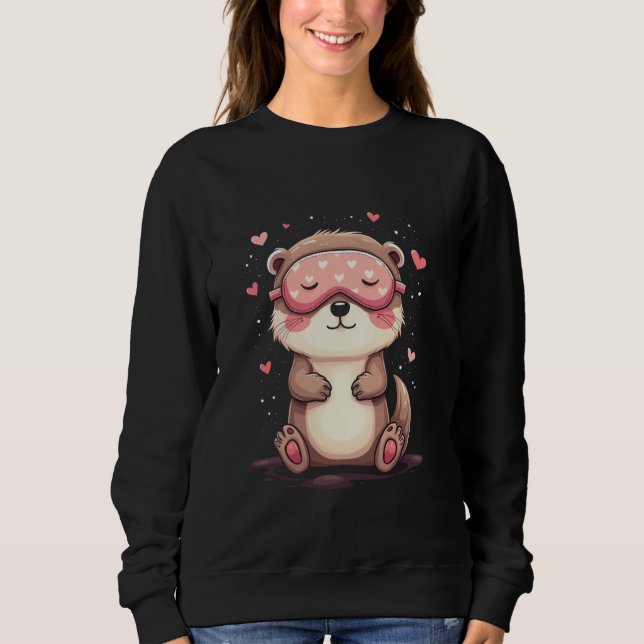 Camiseta Cute otter sleeping motif (Frente)