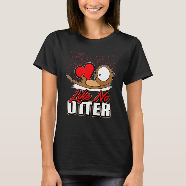 Camiseta Cute Otter Valentine's Day T Shirt for Girls Women (Frente)