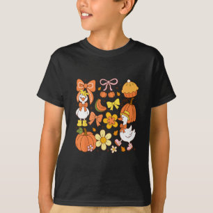 Camiseta Cute Outono Coquette Ganso Torta de Abóbora Estéti