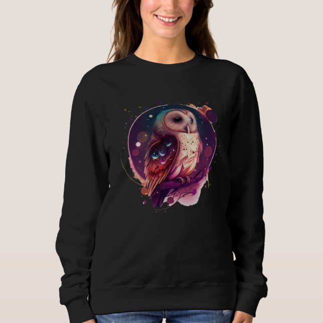 Camiseta Cute Owl Celestial Elements Illustration (Frente)