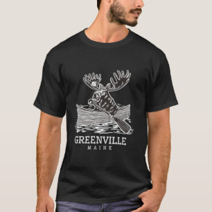 Camiseta Cute Paddling Moose em Greenville Maine Canoagem M