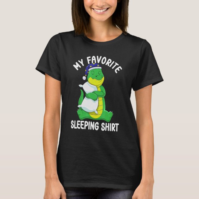 Camiseta Cute Pajama for Women  Nigh Sleeping Alligator 1 (Frente)