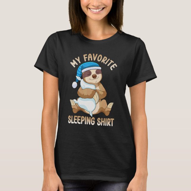 Camiseta Cute Pajama for Women   Nigh  Sleeping Sloth (Frente)