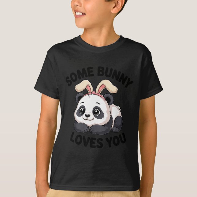 Camiseta Cute Panda Bunny Some Bunny Loves You  (Frente)