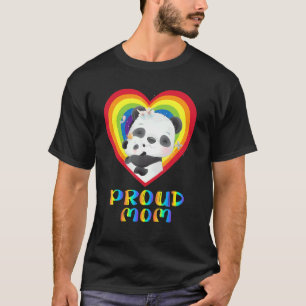 Camiseta Cute Panda Hug Rainbow Heart Lgbt Pride Month Prou