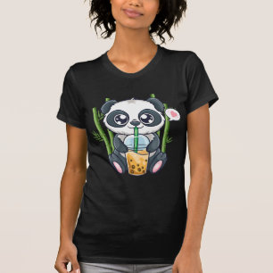 Camiseta Cute Panda Kawaii Anime Otaku Japonês Bubble Boba