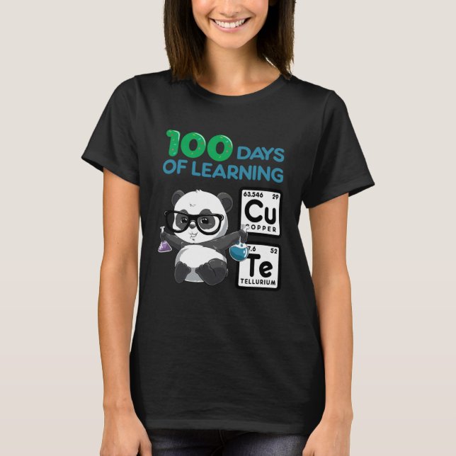 Camiseta Cute Panda Scientist 100 Shoulder Days (Frente)