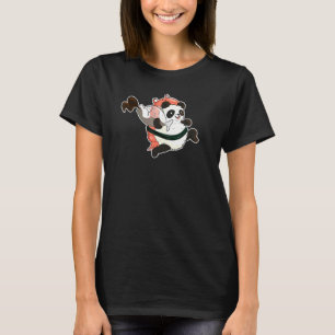 Camiseta Cute Panda Sushi Com Camarão Roubando Molho De Soj