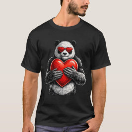 Camiseta Cute Panda With Heart Love Design