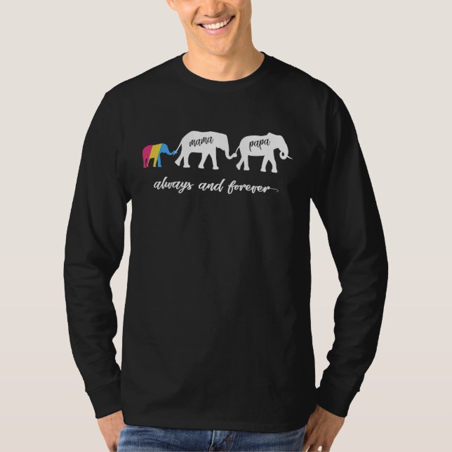 Camiseta Cute Pansexual Elephant Parent (Frente)