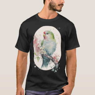 Camiseta Cute Parakeet Japonês Cherry Blossom Budget Sakur
