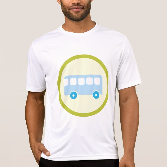 Camiseta Cute Pastel Blue School Bus Icon (Frente)