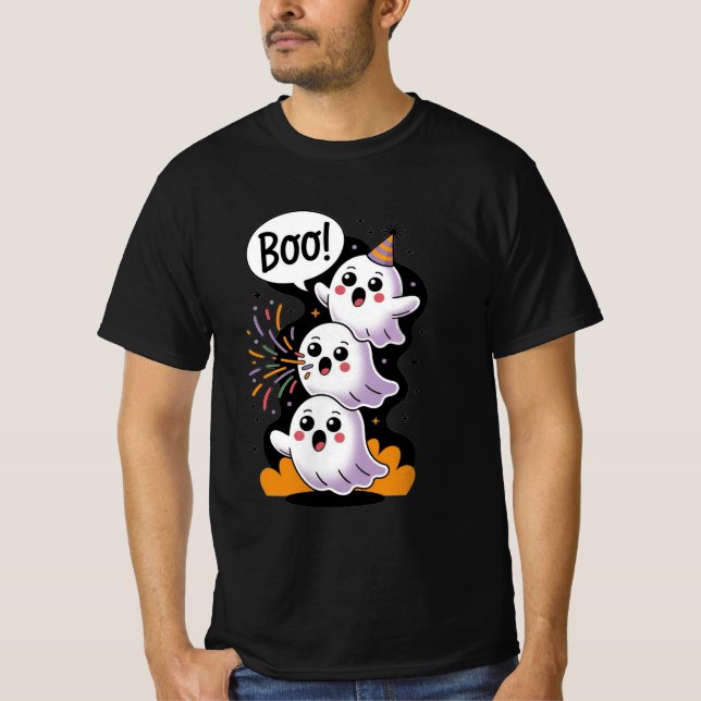 Camiseta Cute Pastel Halloween Ghost Party  (Frente)