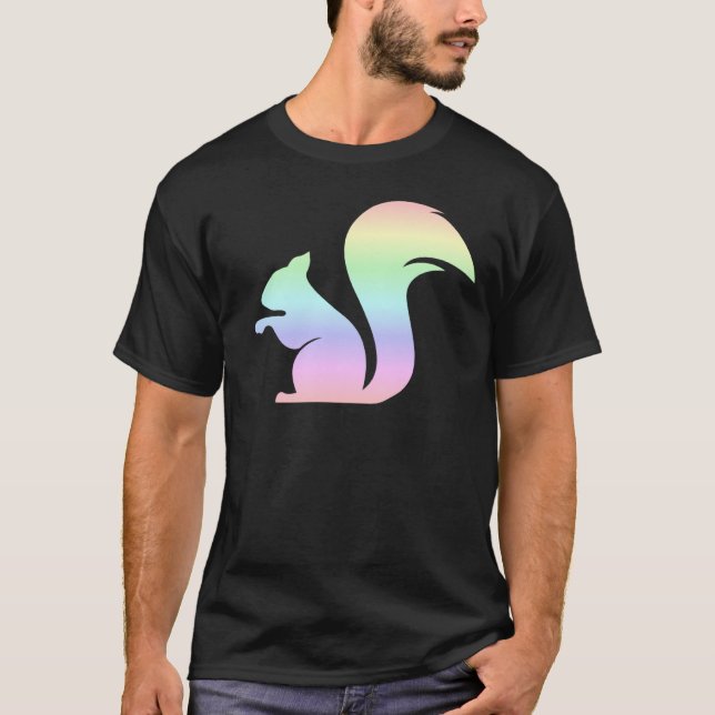 Camiseta Cute Pastel Rainbow Squirrel (Frente)
