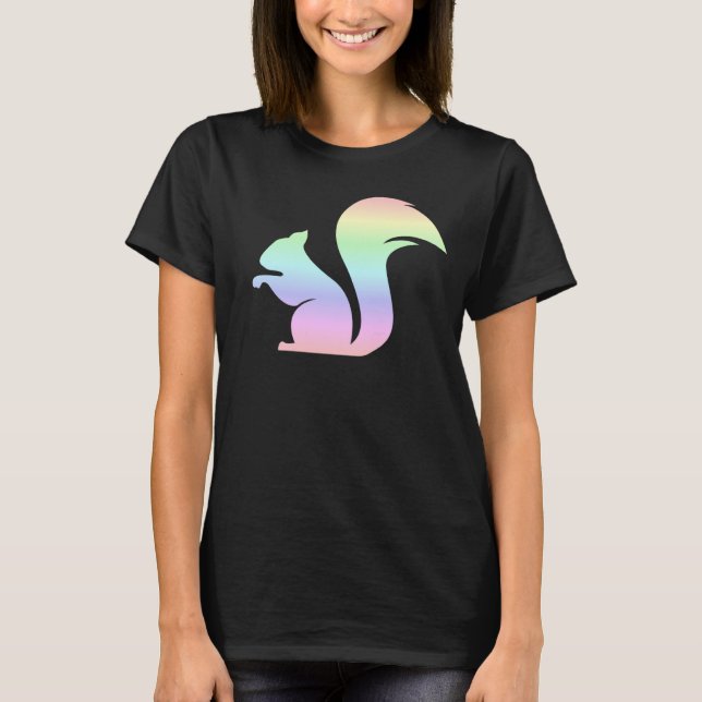 Camiseta Cute Pastel Rainbow Squirrel (Frente)
