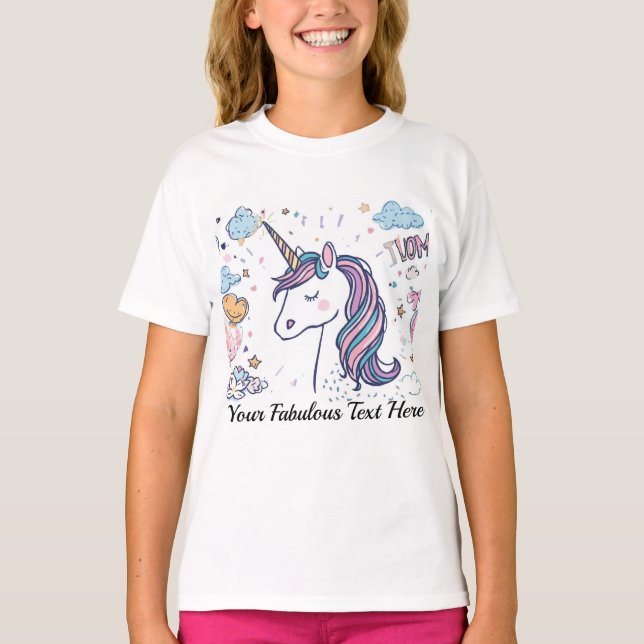 Camiseta Cute Pastel Unicorn  Magical Animal Tee for kids (Frente)