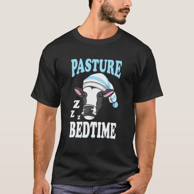Camiseta Cute Pasto de Vaca Sonolenta Hora de Dormir (Frente)