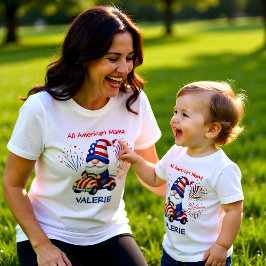 Camiseta Cute Patriotic Gnome Mom