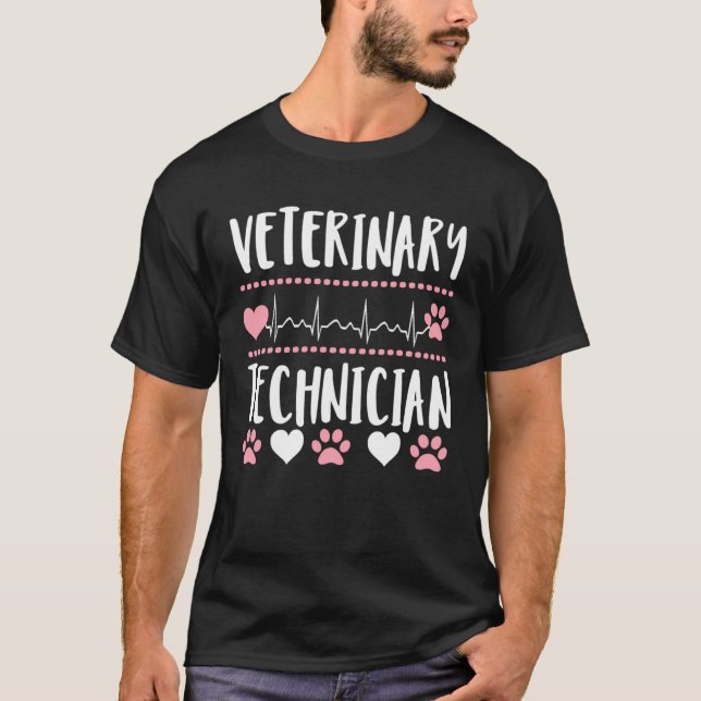 Camiseta Cute paw print veterinary tech technician vet  app (Frente)