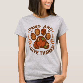 Camiseta cute Paws and Give Thanks Fall Dog Lover Shirt