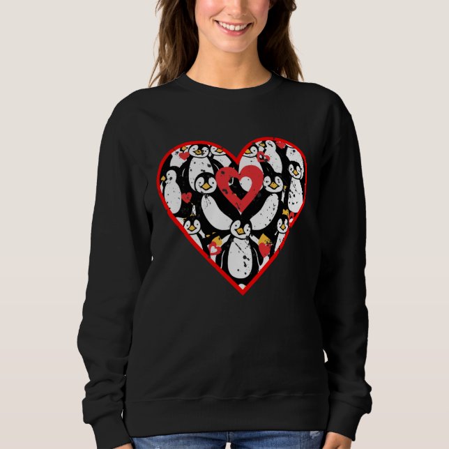 Camiseta Cute Penguin Heart Love Animal  For Women Men (Frente)