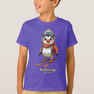 Camiseta Cute Penguin Skiing Breckenridge