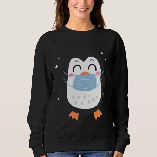 Camiseta Cute Penguin wearing face masks  Penguin Mask Anim (Frente)