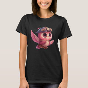 Camiseta Cute Pequeno Valetines de Amor de Coruja Animal