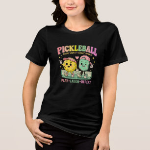 Camiseta Cute Pickleball Besties – Jogar • Rir • Repetir