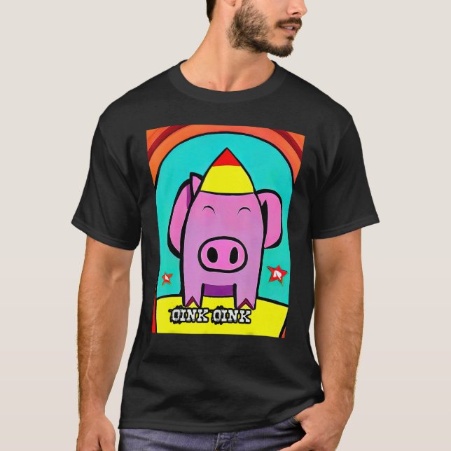 Camiseta Cute Pig Piggie Oink Oink 15 (Frente)