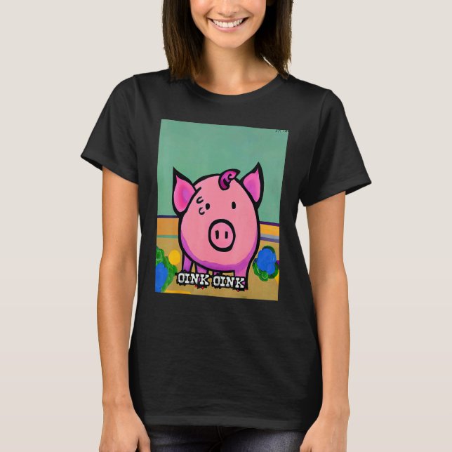 Camiseta Cute Pig Piggie Oink Oink 47 (Frente)