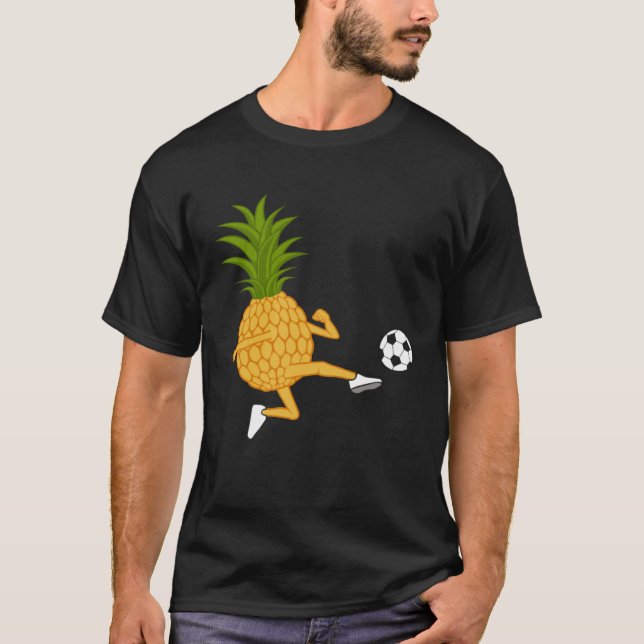 Camiseta Cute Pineapple Kicking Ironic Summer Fruits (Frente)