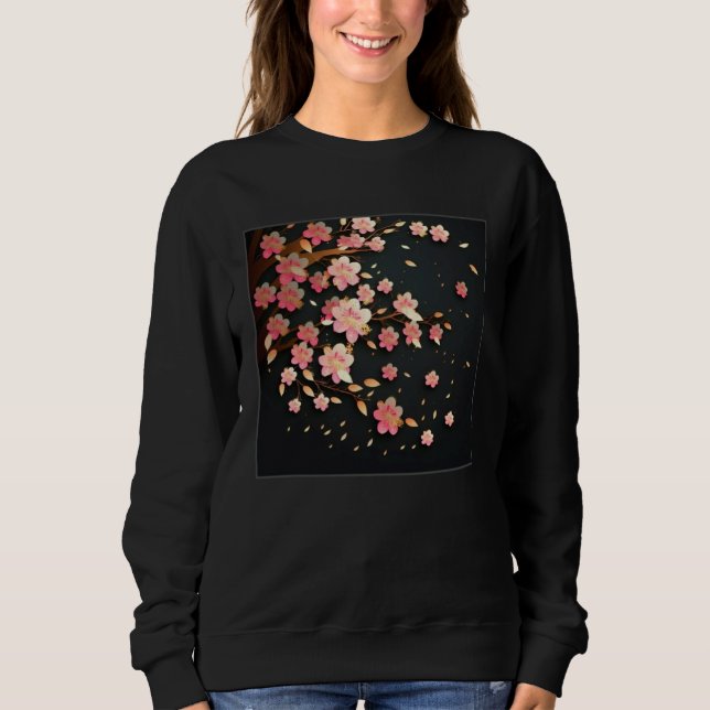 Camiseta Cute Pink Cherry Blossom Illustration Flowers Mini (Frente)