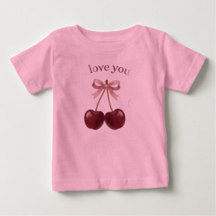 Camiseta Cute Pink Cherry Love You – Laço & C Doce